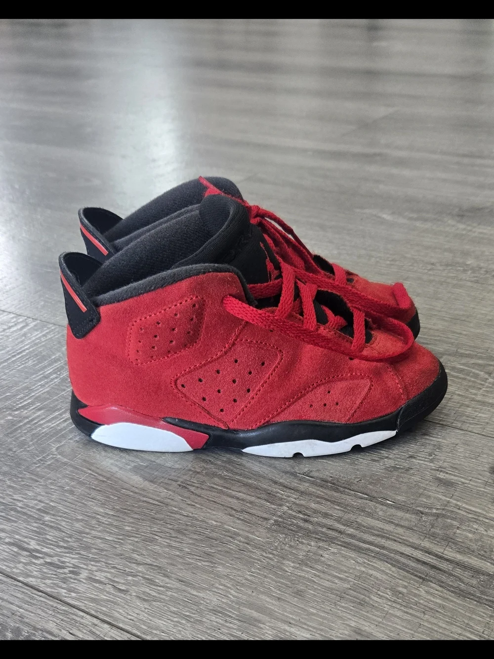 Air Jordan 6 Retro Toro Bravo Toddler 10C Red Black Shoes DV3606-600 #686